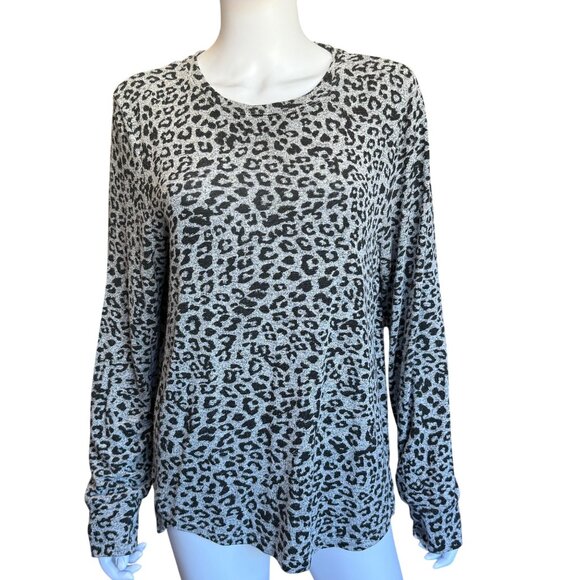Cuddlduds Softknit Leopard Print Long-Sleeve Top Womens Size XL - Picture 1 of 5